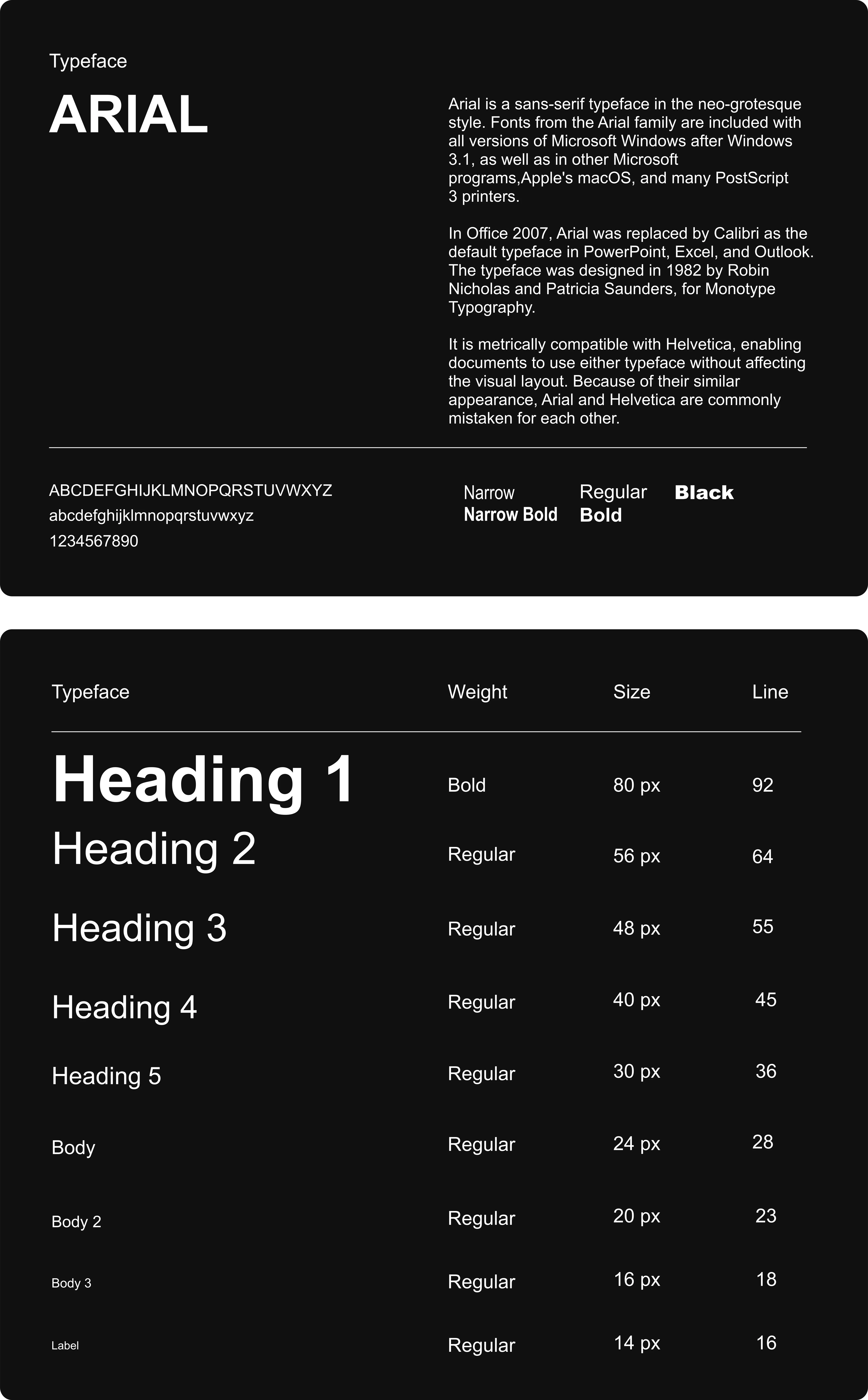 Arial Typeface
